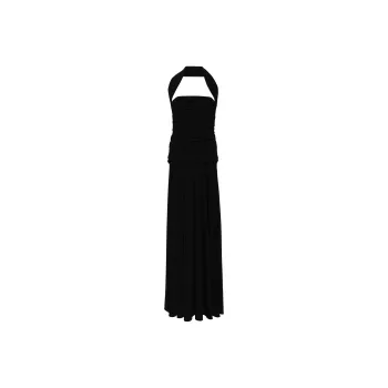 Talbot Runhof Gathered Halterneck Maxi Dress