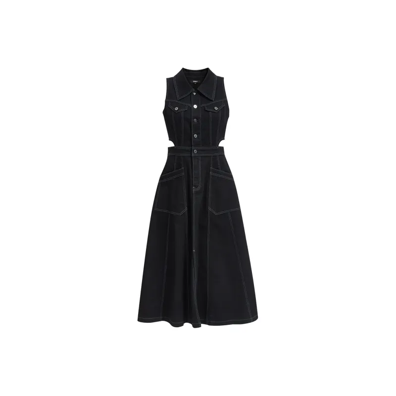 ONLY Sleeveless Dress Women's Black Denim-0