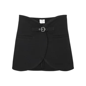 COURREGES Ellipse Curved Hem Twill Mini Skirt