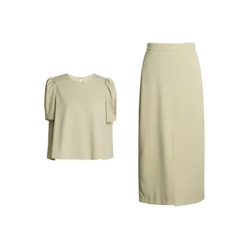 ROEYSHOUSE Skirt Set Women's Yellow Green