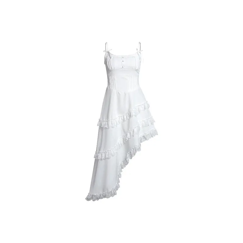 Qiuerle Slip Dress Women's White-0