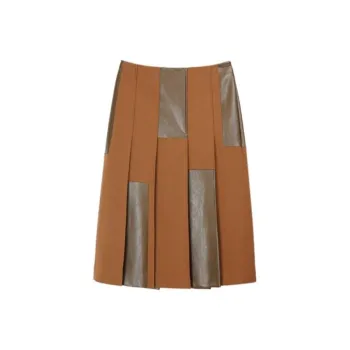 INSISFEMME Casual Long Skirts Women's Peru Brown