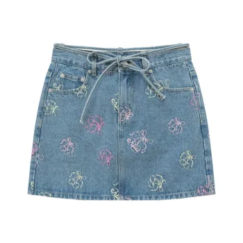 CHUU Casual Short Skirts Women's Denim Blue