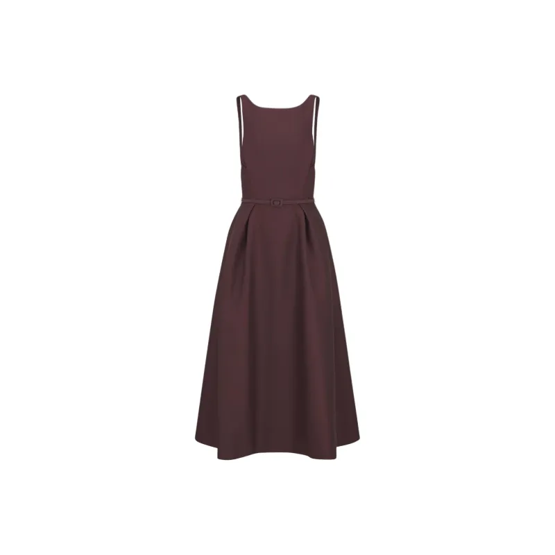 DIOR Sleeveless Dress Women's Plum Red-0