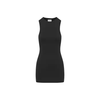 ARITZIA Denim Forum The '90s Ribbed Tank Dress Sleeveless Dress Women's Black