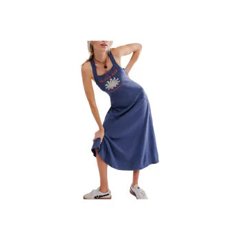 FREE PEOPLE Sunroom Maxi Dress Slip Dresses Women's Navy Combo/Marine Blue Combo