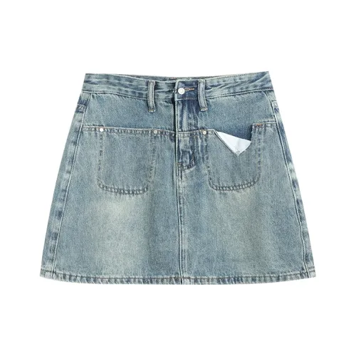 BRASS golf Denim Short Skirts Women's Vintage Blue