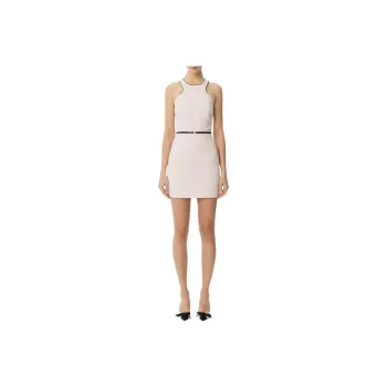 Elisabetta Franchi Contrasted Belt Crêpe Dress