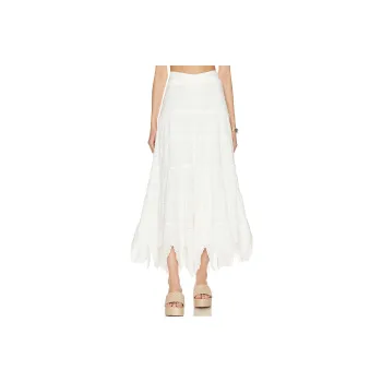 FREE PEOPLE Casual Long Skirts Women's White