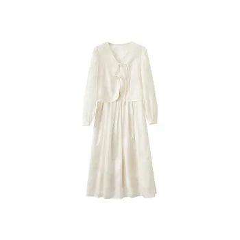 XIANGYING Skirt Set Women's Beige