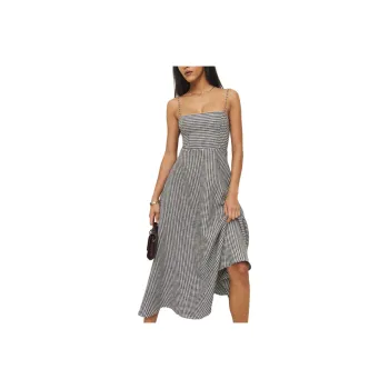REFORMATION Petites Monette Linen Dress Slip Dresses Women's Multicolor