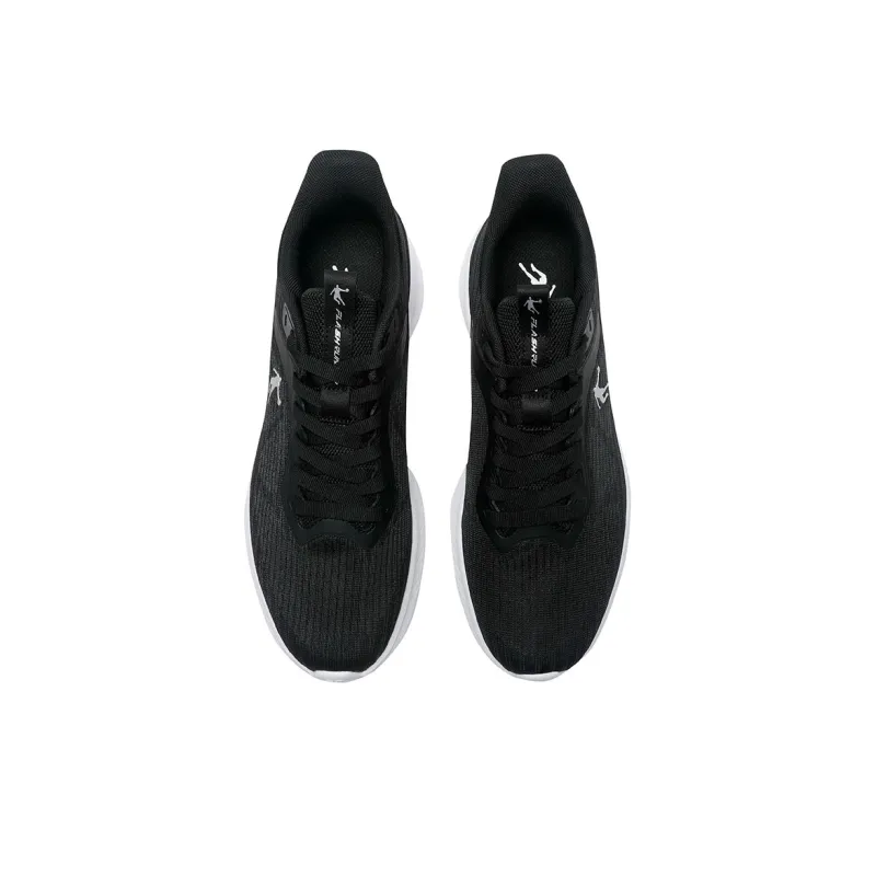 QIAODAN Anti Slip Wear Resistant Low Top Casual Running Shoes Men's Black White-2