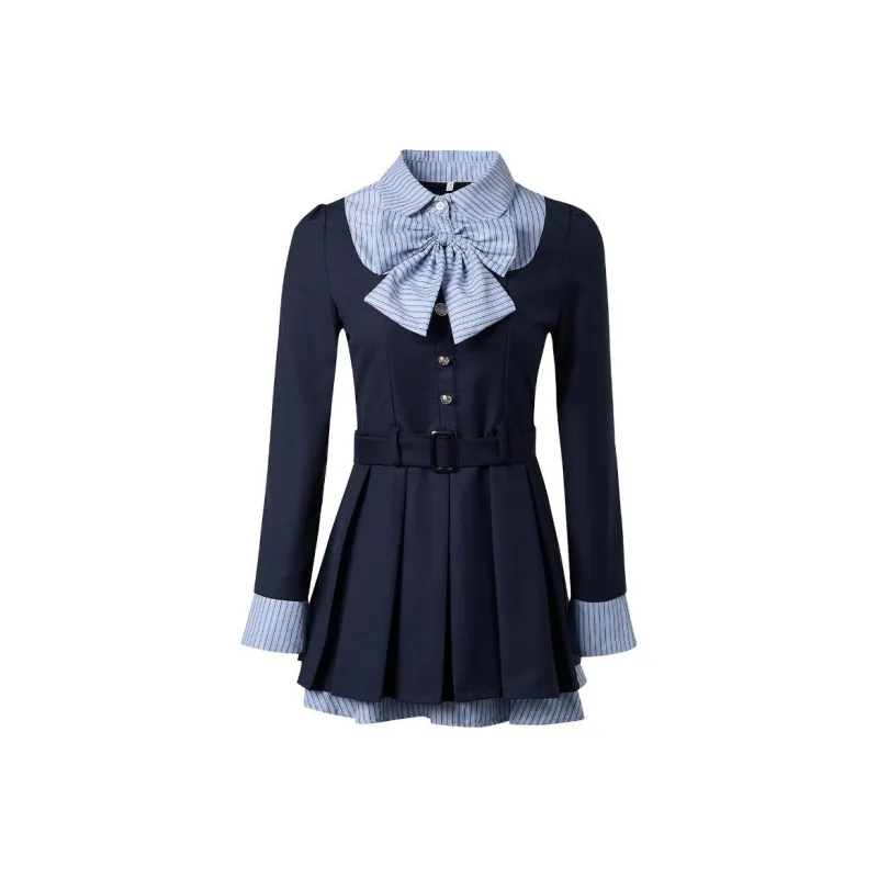 GOSO Long Sleeved Dresses Women's Blue-0