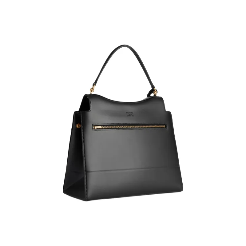 Balenciaga Cow Leather Handbag Medium Size Women's Black-3