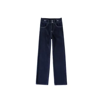 FAWENXIANGZI Jeans Women's Dark Blue