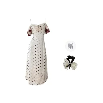 PAVEA Slip Dresses Women's White+Hair Tie Comes With