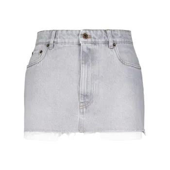 MIU MIU Logo embroidered Denim Miniskirt