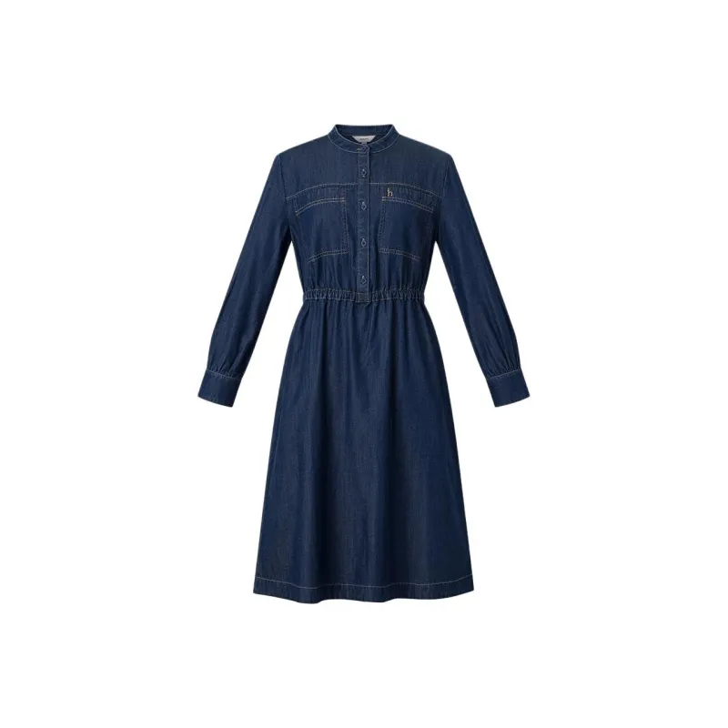 HAZZYS Long Sleeved Dress Women's Blue-0