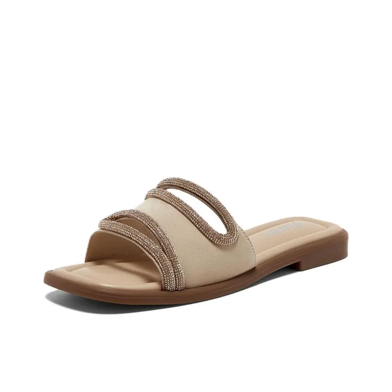 BATA Slide Slippers Women's Brown, Black-1