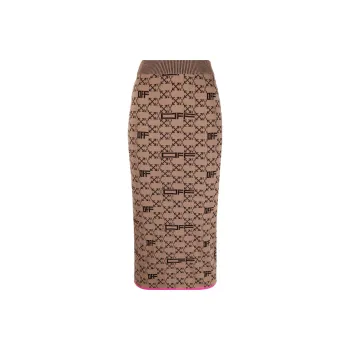 OFF WHITE Intarsia knit Arrows logo Pencil Skirt