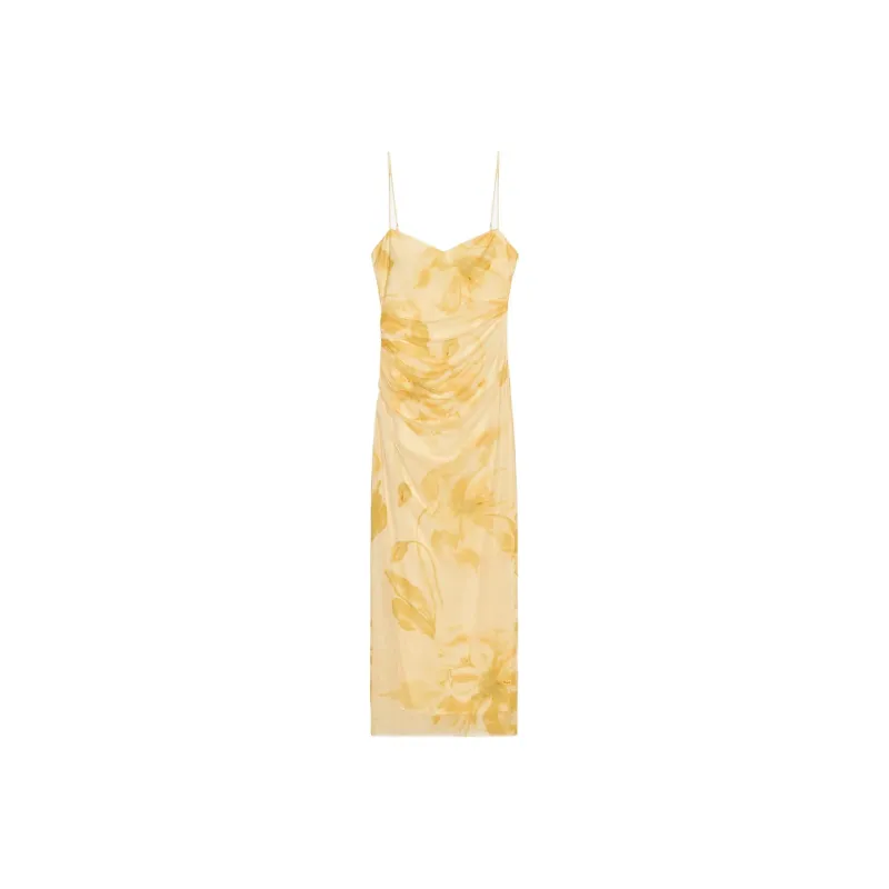ZARA Trf Slip Dress Women's Yellow-0