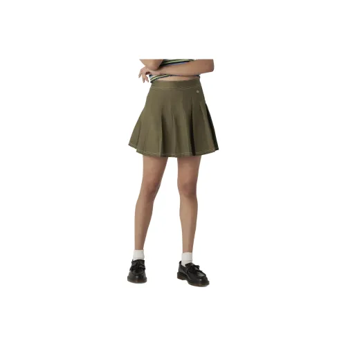 Dickies Twill Pleated Skirt Casual Short Skirts Women's Army Green