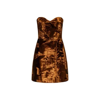 Alexander McQueen Strapless Mini Velvet Dress