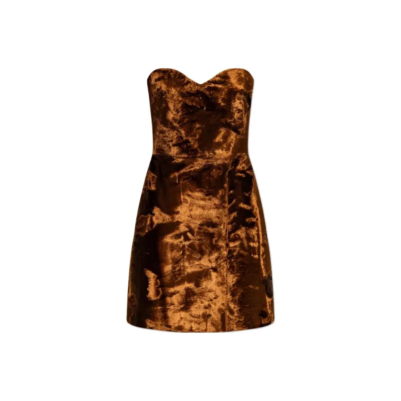 Alexander McQueen Strapless Mini Velvet Dress-0