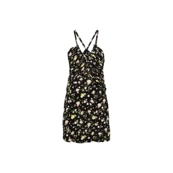 Zadig & Voltaire Randa Crinkled Rose Printed Mini Dress