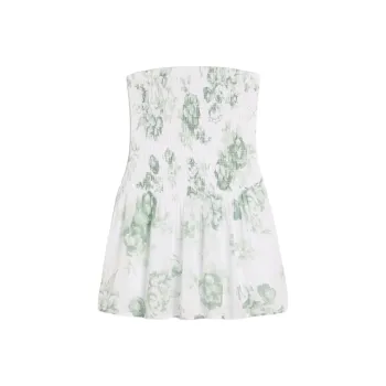 Hollister Sleeveless Dress Women's Green All Over Print