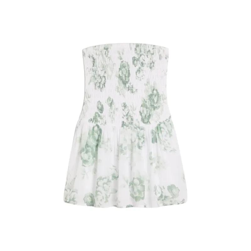 Hollister Sleeveless Dress Women's Green All Over Print-0