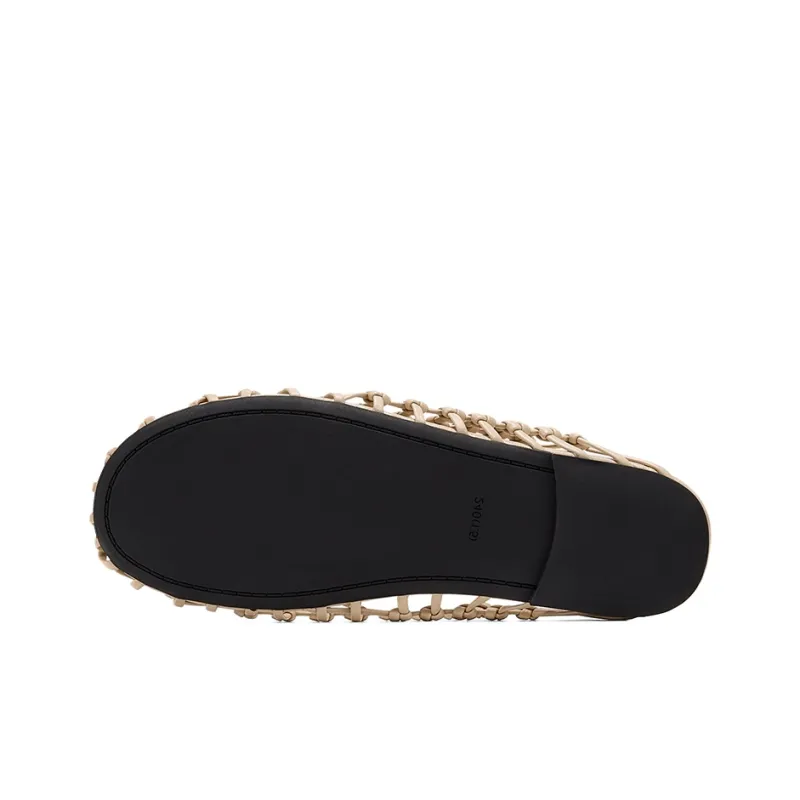GG CC Rubber Sole Woven Abrasion Resistant Closed Toe Slippers Women's-9