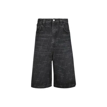 Balenciaga Stone Kick Skate Logo Shorts 'Black'