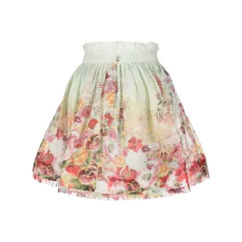 Zimmermann Wonderland Floral Print Flared Mini Skirt