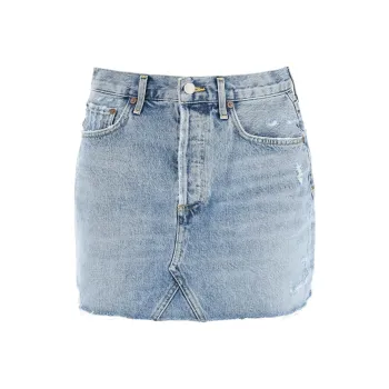 AGOLDE Denim Short Skirts Women's Denim Blue