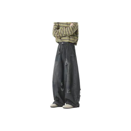 TESTUNG Classic Jeans Style Mens Yellow Mud And Black
