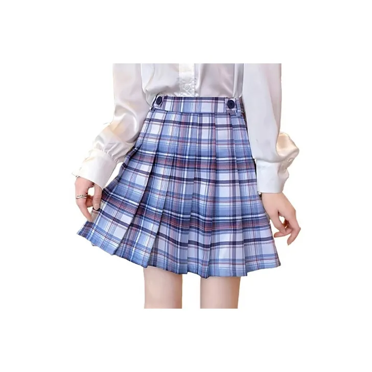 Tonlion Casual Short Skirts Women's Light Gray Blue-0