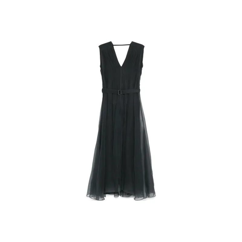 Brunello Cucinelli Pleated Sleeveless Dress-0