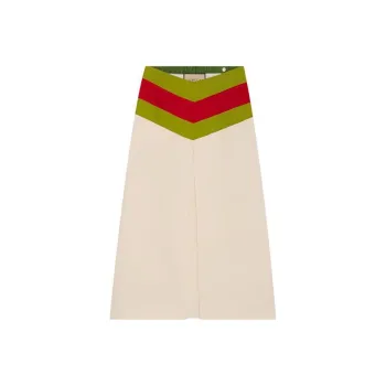 GUCCI Chevron Vintage Web Stripe Skirt White