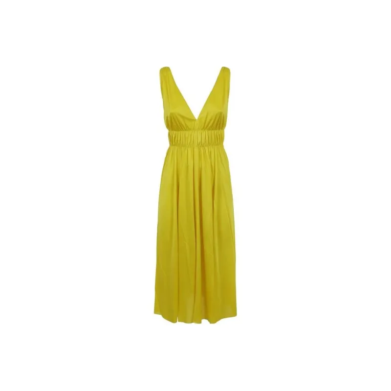 PAROSH Sleeveless Dress Women's Yellow-0