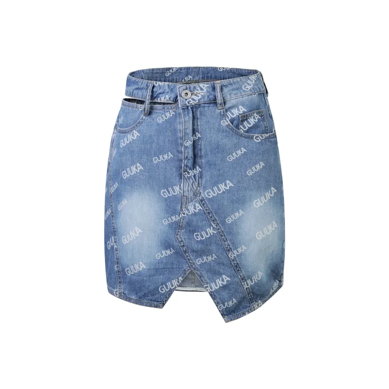 Guuka Hero Denim Short Skirts Women's Light Blue-0