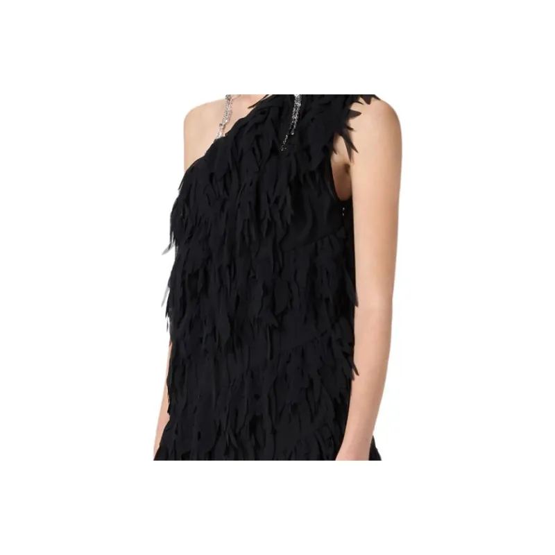 Blumarine Fringed Georgette Mini Dress-5