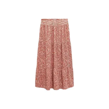 ZARA Casual Long Skirts Women's Deep Red