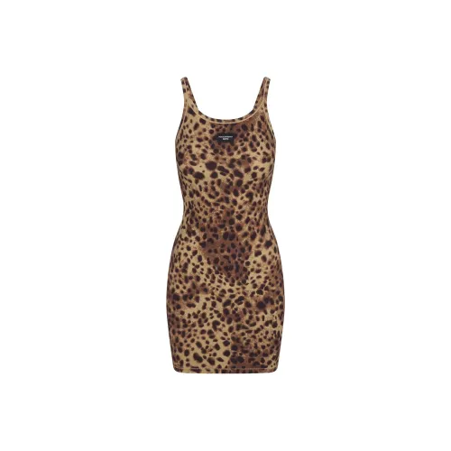 Skims DOLCE&GABBANA Collaboration Slip Dresses Women's LEOPARD/Leopard Print