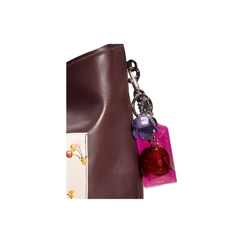 COACH Bedford Glove Tanned Leather Tote Bag, Shopping Bag, Handbag, Shoulder Bag Women's Ox Blood Red & Ecru-3