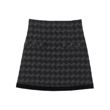 Sandro Houndstooth pattern High waisted Skirt