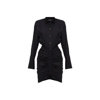 VERSACE JEANS COUTURE Ruched Button Up Dress