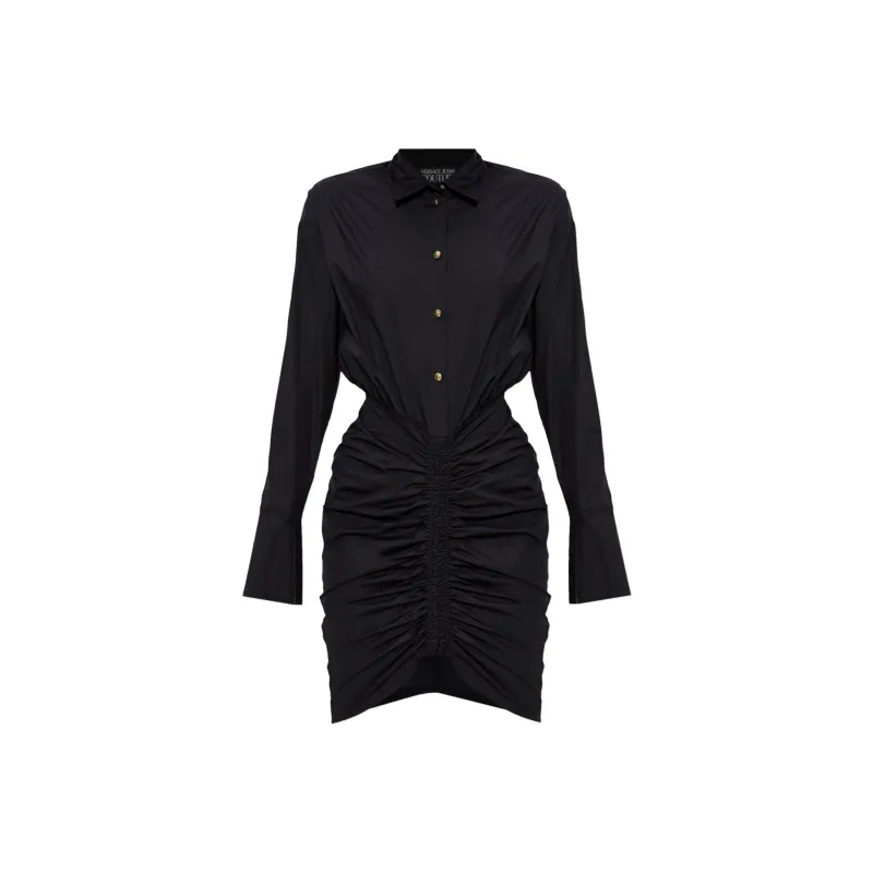 VERSACE JEANS COUTURE Ruched Button Up Dress-0