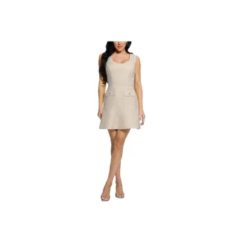 GUESS Sleeveless Dress Women's Beige Yellow