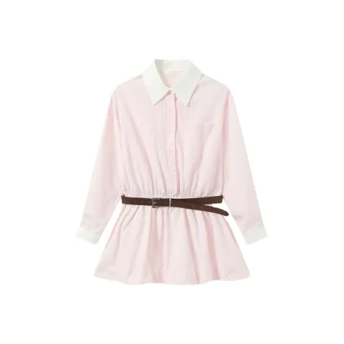 YGPRW Long Sleeved Dress Women's Pink